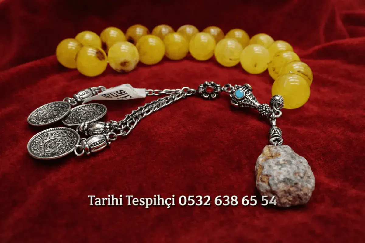 Kehribar Damla Tesbih Efe boy