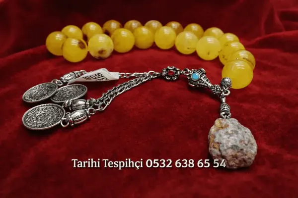 Kehribar Damla Tesbih Efe boy